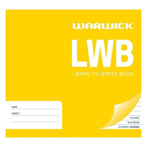 Warwick Learn To Write LWB 32 Leaf Dashed 7mm Ruled 14mm 198x210mm-Officecentre