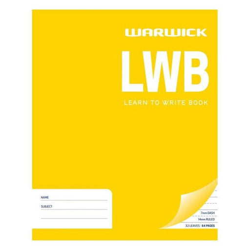 Warwick Learn To Write LWB 32 Leaf Dashed 7mm Ruled 14mm 255x205mm-Officecentre