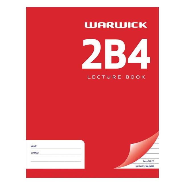 Warwick Lecture Book 2B4 94 Leaf Ruled 7mm 230x180mm-Officecentre