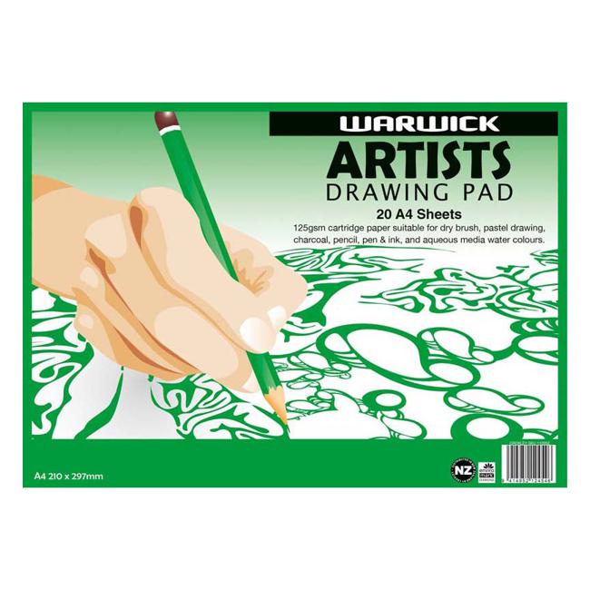 Warwick Pad A4 Artists Drawing 20 Leaf 125gsm-Officecentre