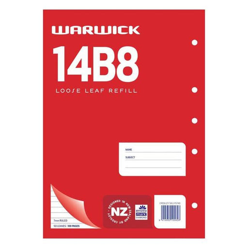 Warwick Refill 14B8 Loose Leaf 50 Leaf A4 Ruled 7mm-Officecentre
