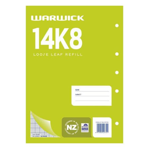 Warwick Refill 14K8 Loose Leaf 30 Leaf A4 2mm Quad-Officecentre