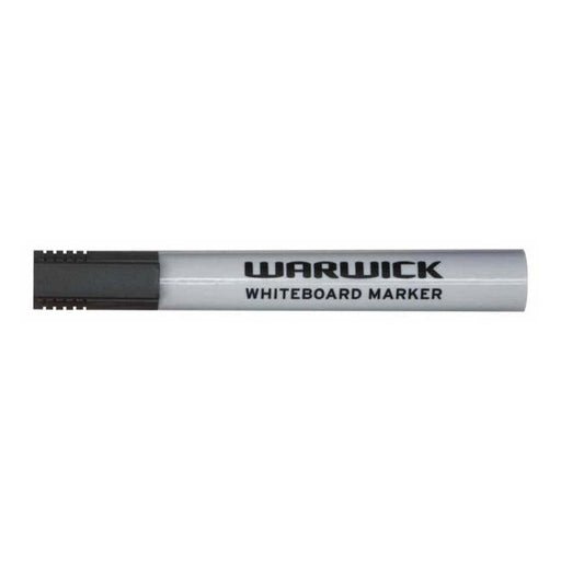 Warwick Whiteboard Marker Black Bullet Tip Box 12-Officecentre