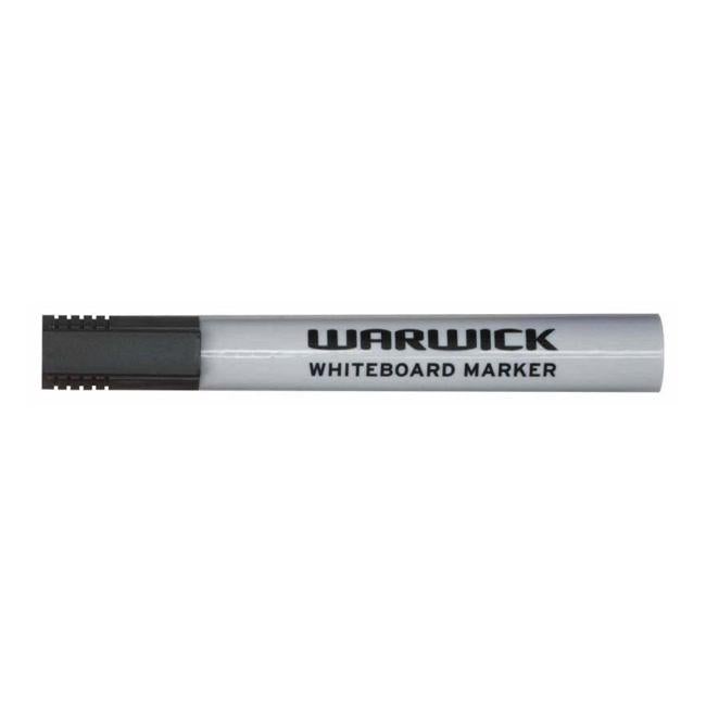 Warwick Whiteboard Marker Black Chisel Tip Box 12-Officecentre