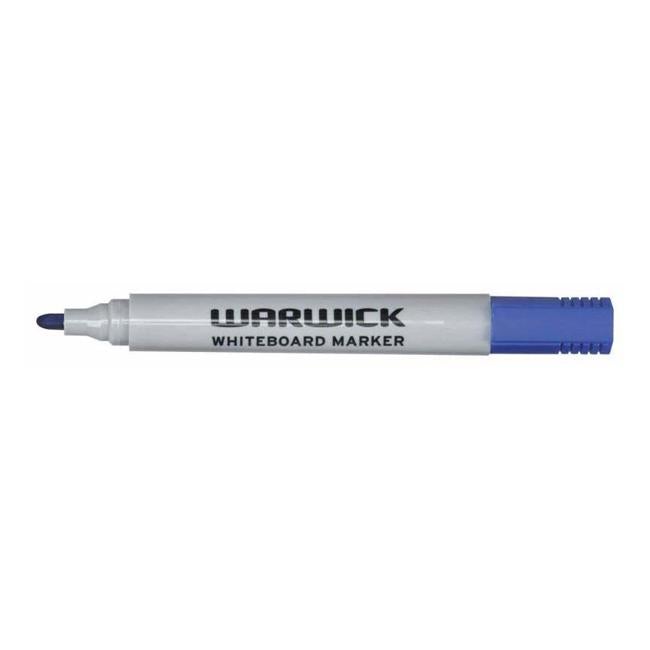 Warwick Whiteboard Marker Blue Bullet Tip Box 12-Officecentre