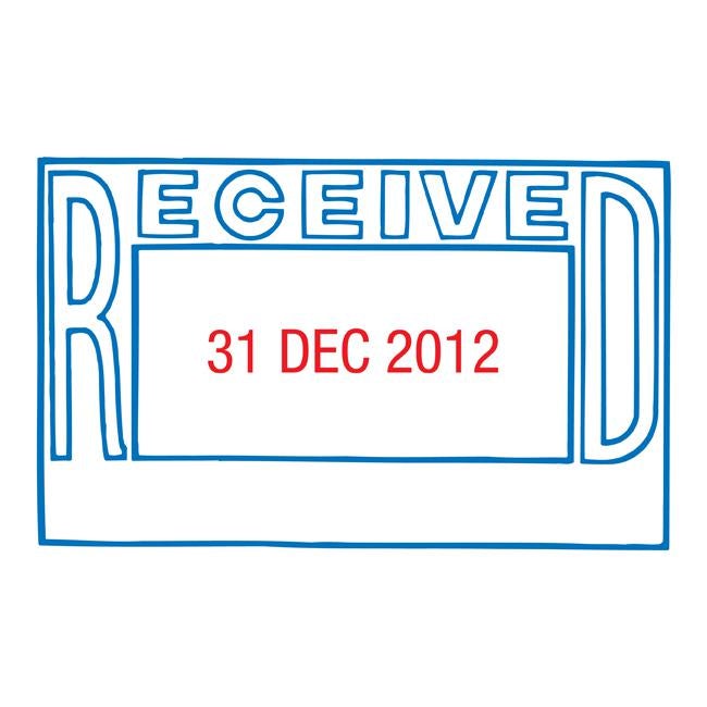 Xstamper multi dater 66206 received red/blue-Officecentre